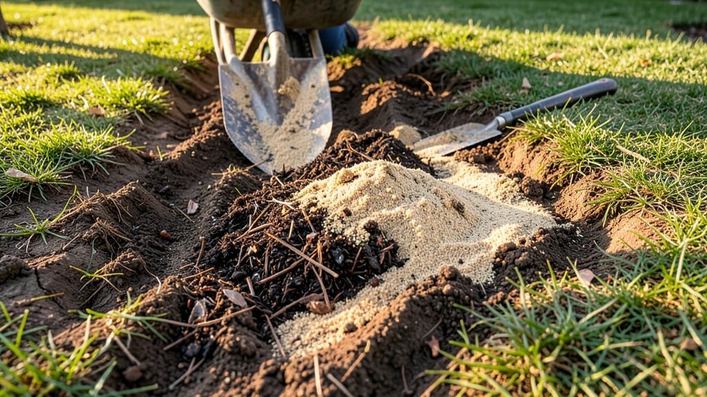 Topdressing with Compost and Sand Mixture