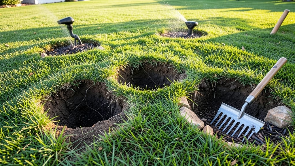 Armadillo Holes in Lawn: Fast-Filled Patches for Instant Repair