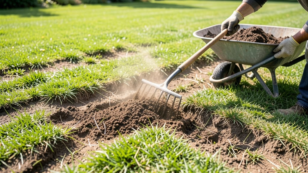 Applying a Thin Layer of Topsoil